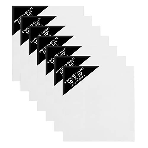 Belle Vous Pack de 7 Lienzos para Pintar en Blanco 25 x 25 cm – Set Panel de Lienzo Grande Cuadrado Preestirado – Aptos para Pintura Acrílica y al Óleo - Lienzo Blanco para Bocetos y Dibujos