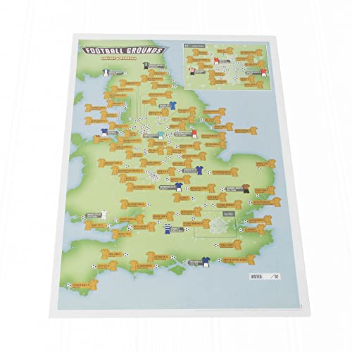 92 Club Football Grounds - Mapa de viaje para coleccionar y rascar (29 x 42 cm)