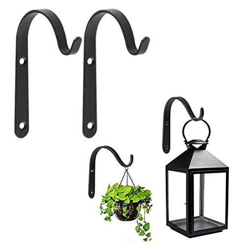 AYily 4 soportes de metal para colgar cesta, ganchos de pared de hierro, ganchos para colgar en la pared, ganchos para plantas para jardín, comederos de pájaros, jardineras, farolillos de viento