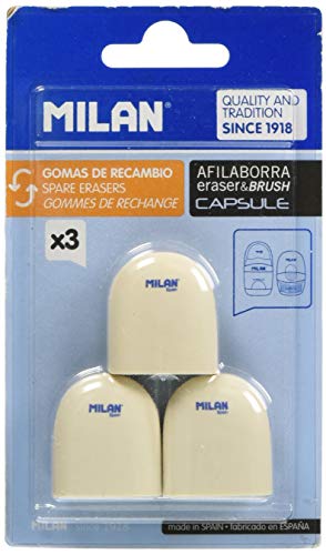 Milan BNM10258 - Pack de 3 gomas de recambio para afilaborra Capsule