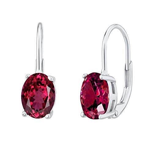 SILVEGO LPSP0591R - Pendientes de Plata 925 con Rubí Rojo Sintético