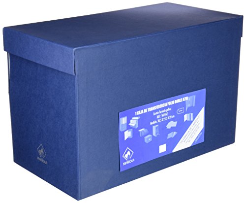 Mariola 946593 - Caja de transferencia forrada en papel, formato doble folio, color azul