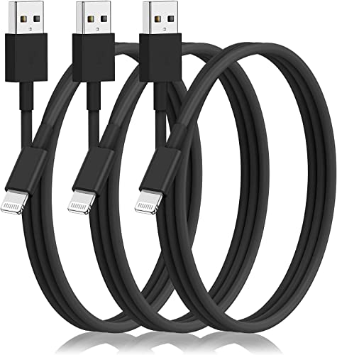 3Pack negro 1M USB tipo A cable de carga para iPhone14, USB A a Lightning Cable para iPhone 14/13/12/11Pro / Pro Max/iPhone XR/XS/Plus/iPhone SE