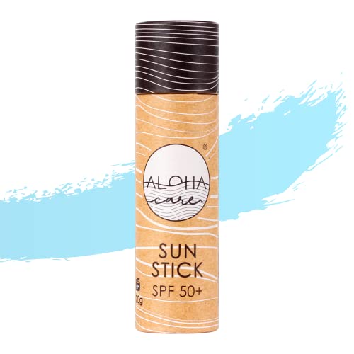 Aloha Sun Stick SPF 50+ | Protector solar mineral teñido para el surf | Tubo de papel ecológico (azul)