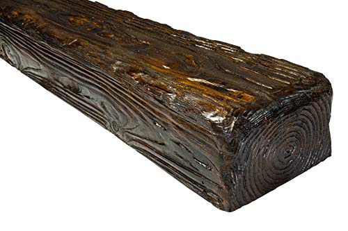DECO WOOD Viga de techo EQ005 de poliuretano, 2m de longitud, viga de PU con aspecto de madera (marrón oscuro - 19x13cm) Decoración de la lámpara conducto de la falsa viga