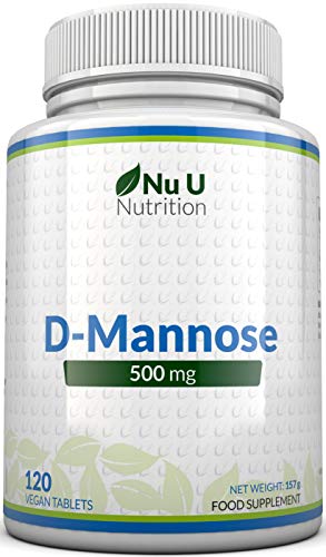 D-Manosa 500mg - 120 Comprimidos Veganos - Alta Potencia - 4 meses de Suministro - Sin Alérgenos - No Son Cápsulas Ni Polvo de D-Manosa