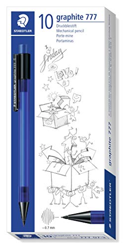 Staedtler Graphite 777 07-3 - Portaminas para escritura 0,7mm, color azul. Caja de 10 portaminas