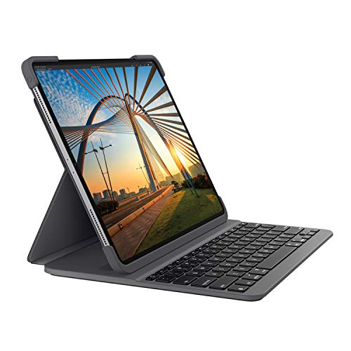 Logitech Slim Folio Pro para iPad Pro de 12.9 pulgadas 3a y 4a generación, Disposición QWERTY Inglés Reino Unido, Gris