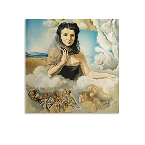 Retrato de la Sra. Ortiz De Linares por Salvador Dali Pintura Obras de Arte Impresión de Cuadro Póster Arte de Pared Pintura Lienzo Decoración de Hogar Pósteres 20 x 20 pulgadas (50 x 50 cm)