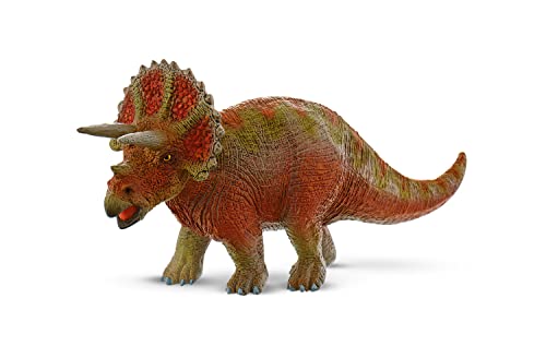 Bullyland 61446 - Figura de Juego, Triceratops Mediano, Museum Line, Aprox. 8 cm de Altura, Figura Pintada a Mano, sin PVC, para Que los niños jueguen con imaginación