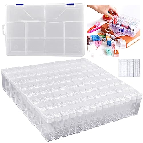 DIDUDE Cajas de Accesorios para Pintura Diamantes,120 Rejillas de Compartimento Transparente de Almacenamiento de Bordado para DIY,Uñas,Joyas,Bricolaje,Manualidades,5D Painting y Cross Stitch