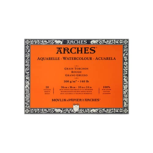 Arches 1795086 Bloc para acuarelas, madera, color blanco, 36 x 26 x 1 cm