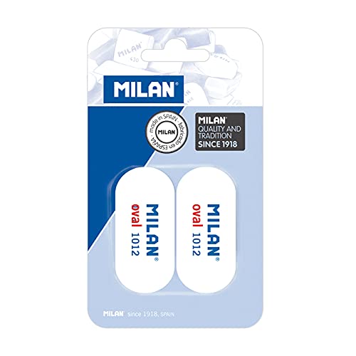 MILAN-BMM10407 Blister 2 Gomas de borrar 1012, Multicolor (BMM10407)