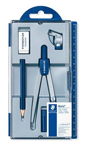 Staedtler Noris Club 550 60 S1. Set de dibujo con estuche, compás escolar, tubo de minas, lápiz y goma de borrar