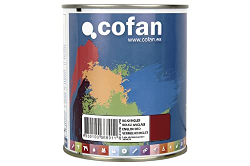 Cofan Esmalte Sintético | Color Rojo Inglés | Envase de 125 ml, 375 ml, 750 ml o 4 L