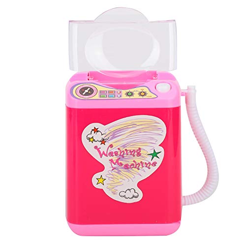 Mini dispositivo limpiador de pinceles de maquillaje, lavadora de esponja de maquillaje rosa, juguete de casa de muñecas para limpiar pinceles de maquillaje Mini lavadora de(rose Red)