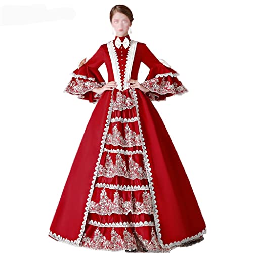 GELTDN Vestido de Mujer Rococó Barroco Vestido de Fiesta Siglo XVIII Renacimiento Período histórico Victoriano (Color : A, Size : XXLcode)