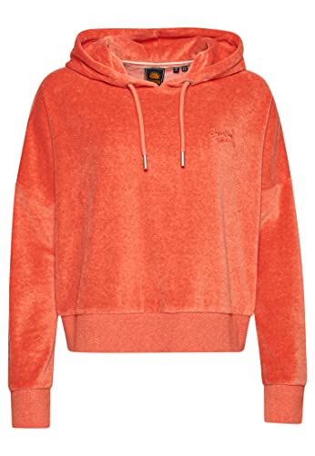 Superdry VLE Velour Crop Hood W2011798A Coral Marl 8 Mujer