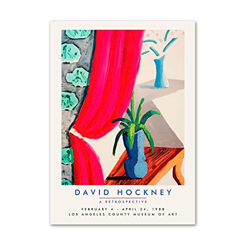 GFMODE David Hockney Posters David Hockney Lienzo Arte de la Pared Pintura Abstracta David Hockney Impresiones para Sala de Estar Decoración para el hogar Imagen 50x70cmx1 Sin Marco