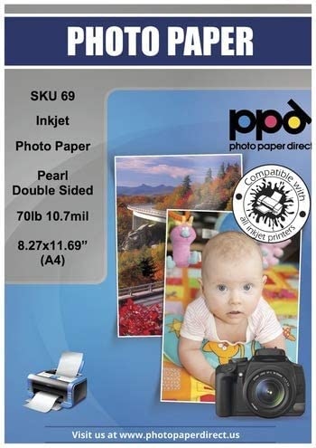 PPD 50 x A4 Inkjet 290 g/m2 Papel fotográfico profesional - estucado por ambas caras con un acabado satinado e imprimible por ambas caras, para todas las impresoras de inyección de tinta - PPD-69-50
