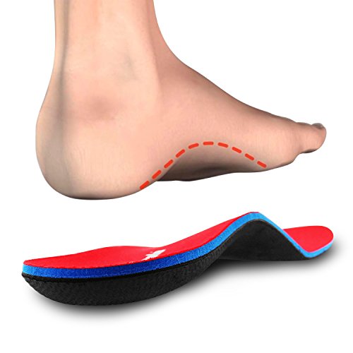 PCSsole Orthotic Arch Support Inserciones de calzado Plantillas para pies planos, dolor en los pies, fascitis plantar, plantillas para hombres y mujeres Rojo(EU40-41(26cm))