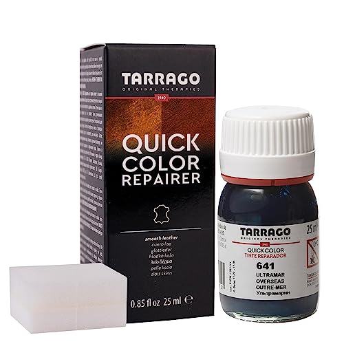 Tarrago | Quick Color 25 ml | Tinte Reparador para Cuero (Ultramar 641)