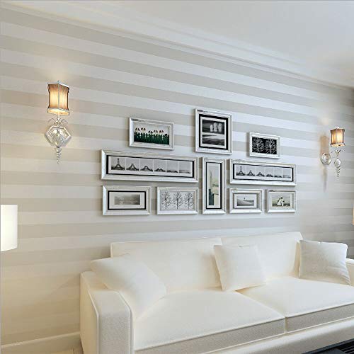 Papel tapiz KeTian para la pared 0.53 m x 10 m=5.3 m2 diseño de rayas estilo europeo simplificado moderno,adecuado para la Sala de estar o el dormitorio