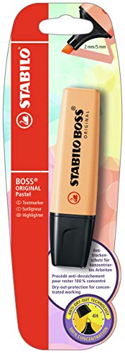 STABILO - Marcador STABILO BOSS ORIGINAL Pastel - Blíster con 1 Unidad - Color Naranja Pálido
