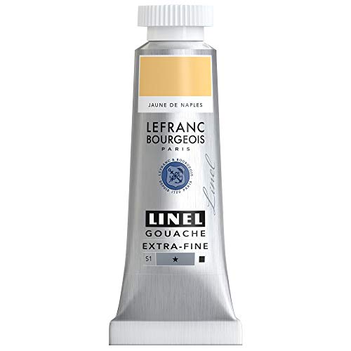 Lefranc Bourgeois Linel Gouache extrafino, tubo 14 ml, amarillo de Nápoles Serie 1