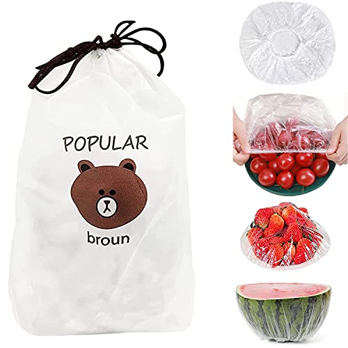 XINNIAN Bolsas de Conservación Fresca Elasticas 100 Piezas,Conservación Productos Frescos,Elásticas Reutilizables Bolsa de Almacenamiento de Alimentos Tapas de tazón Transparente Impermeable