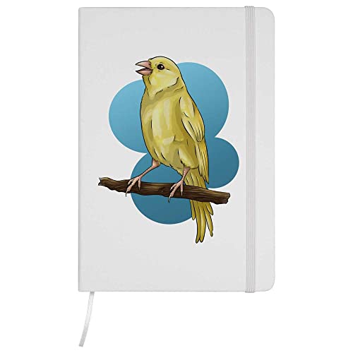 Azeeda A5 'Canario amarillo posado' Blanco Cuaderno de Tapa Dura (NB00043481)