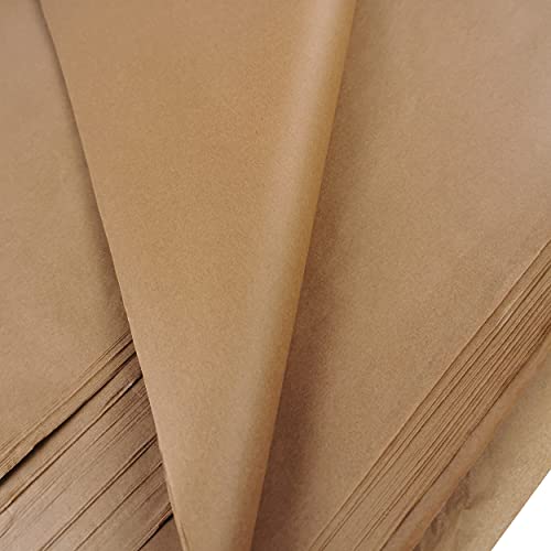 Papel de seda marrón, 25 hojas grandes, papel de arte sin ácidos, perfecto para envolver regalos, almacenamiento, embalar, arte y manualidades a granel paquete de archivado de 70 x 50 cm