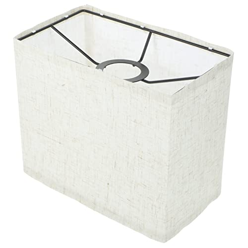 Kichvoe Pantalla De Lámpara Rectangular Mediana Pantalla De Lino Natural Cubierta De Luz Con Clip Reemplazo De Pantalla De Lámpara Para Lámpara De Mesa Lámpara De Pie