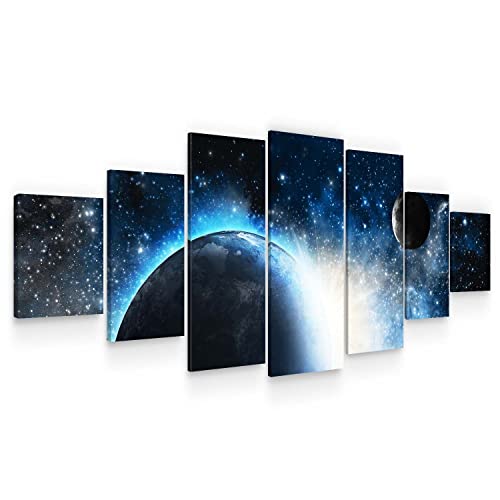 Startonight Grande Cuadro sobre Lienzo Cosmos, Impresion en Calidad Fotografica Enmarcado y Listo Para Colgar Moderno Decoración XXL Formato Multipanel 7 Piezas 100 x 240 CM