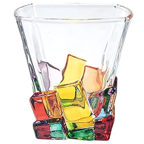 ZONSUSE Vaso de Whisky Pintado, Vaso Whisky Cristal, Copa de Vino Original, para Cócteles de Vino de Brandy de Ron Escocés Irlandés Regalos Creativos para Papá Hermano Amigo día Del Padre 300 ml (D)