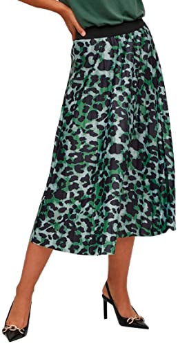 Vila Vinitban Print Skirt/Su-Falda de esquí, Verde Mineral, XXL para Mujer