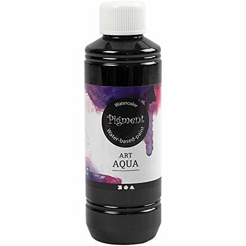 Art Aqua Pigment, color negro, apto para todo tipo de arte – Limpia los pinceles después de su uso con agua, 250 ml