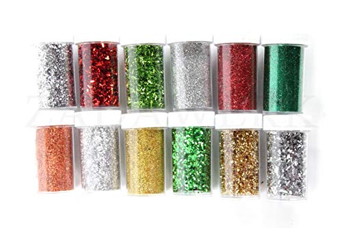 ZADAWERK® Purpurina - navidad - 12 colores - glitter - decoración para espolvorear