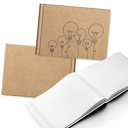 Logbuch-Verlag Cuaderno de dibujo horizontal A4 tapa dura cpn portada diseño minimalista bombillas - cuaderno de ideas creatividad