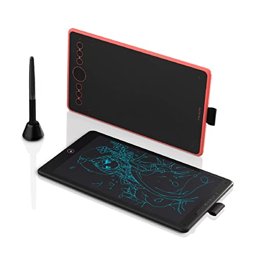 HUION Inspiroy Ink H320M Tableta Gráfica de Diseño de Doble Propósito y Tableta de Escritura LCD, Compatible con Función de Inclinación, Compatible con Windows, macOS, Android (Rojo Coral)
