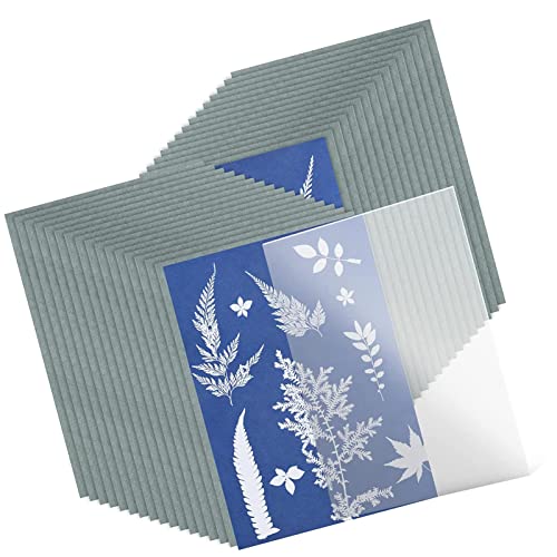 Papel de cianotipo | 32 hojas de papel cianotipo de alta sensibilidad, azul de alta sensibilidad, sol activado, solar, papel de arte para manualidades, proyecto de bricolaje A5
