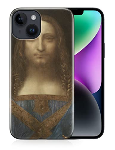 LEONARDO DA VINCI - Carcasa para iPhone 14 Plus, diseño de Salvador Mundi