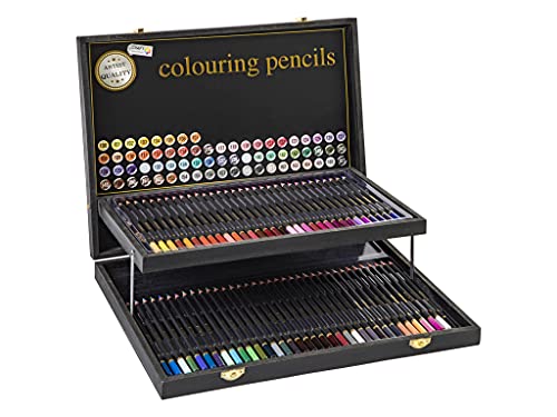 Craft Sensations Juego de 68 lápices de colores para calidad profesional - Coloración óptima con minas de precisión especiales con textura suave - Juego de lujo con una práctica caja de almacenamiento