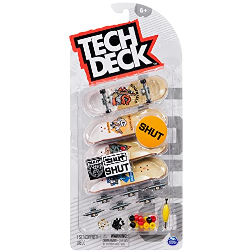 Tech Deck - Finger Skate - Pack 4 FINGERBOARDS - Auténticos Mini Skates para Dedos 96 mm Personalizables - 6028815 - Juguetes Niños 6 años + - Modelo Aleatorio