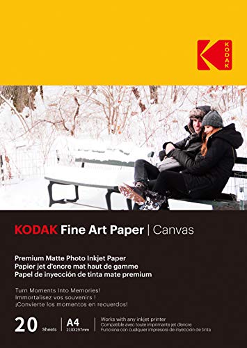 KODAK Fine Art Paper - Papel fotográfico (A4, 210 x 297 mm, 230 g/m², 20 hojas)