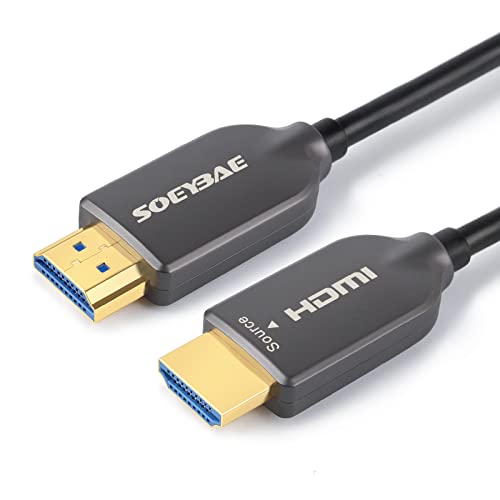 SOEYBAE Cable HDMI de Fibra Óptica 10m, HDMI 2.0 4k@60Hz HDR 4:4:4, Ultra HD de Alta Velocidad 18Gbps, 3D, ARC, HDCP 2.2