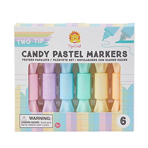TIGER TRIBE- Two Tip Candy Pastel Markers (12 pcs) Lápices de colores, Multicolor (3770131)