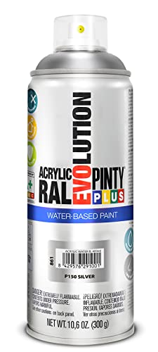 Pintura en spray PINTYPLUS EVOLUTION WATER BASED 520cc P150 Silver