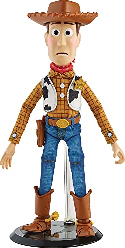 Mattel Pixar Spotlight Series Woody Figura, Disney Pixar Toy Story coleccionable, 9.2 pulgadas de alto con 2 juegos de manos, 2 expresiones, articulación y caja de exhibición con fondo reversible