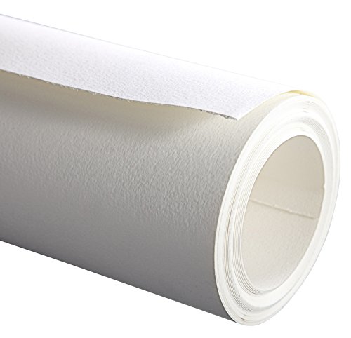 Clairefontaine 96701C - Rollo de papel para acuarela (grano fino, 100% celulosa, 300 g, 1,3 x 10 m, calidad profesional, para artistas), color blanco